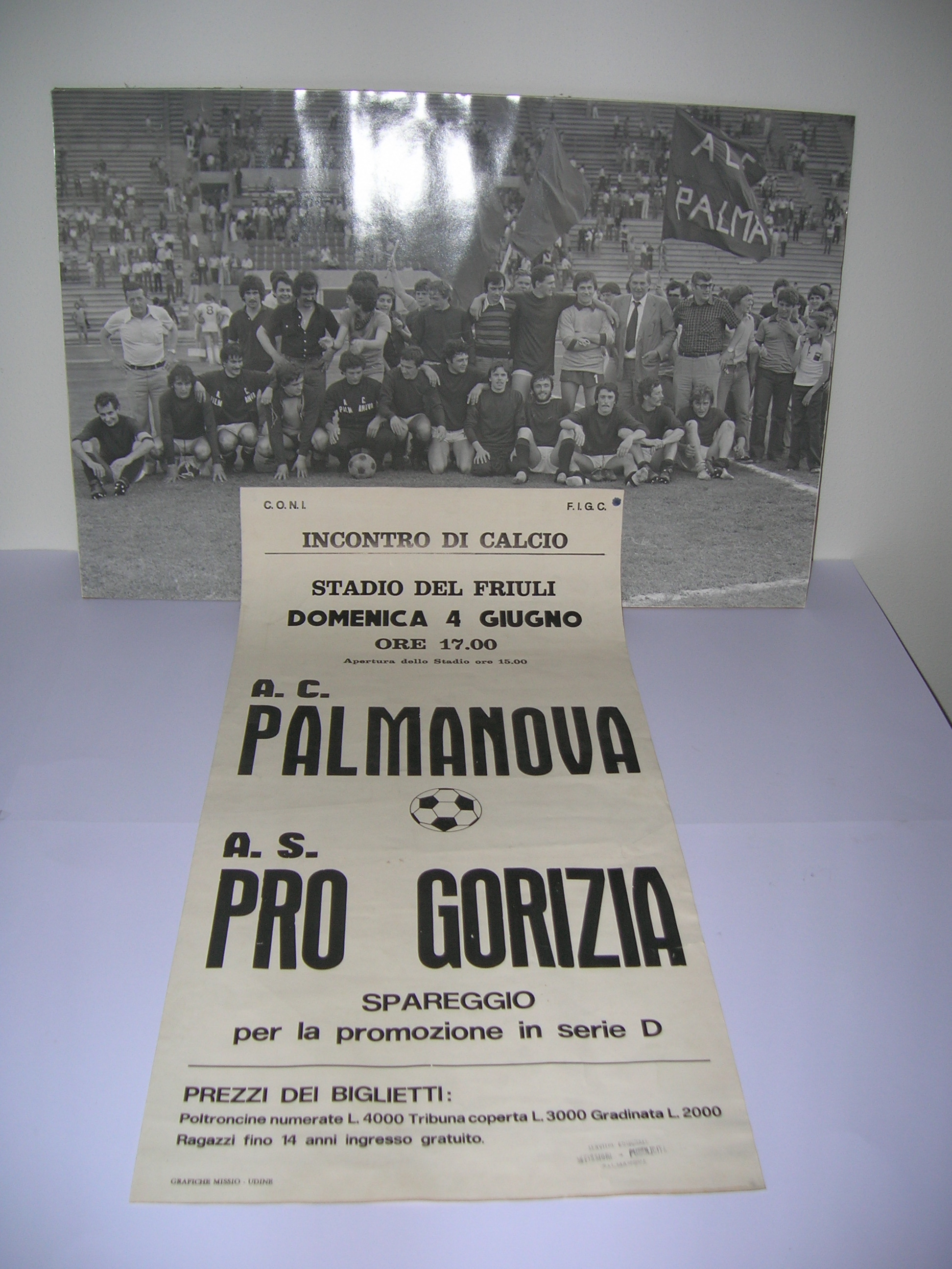 Palmanova calcio dopo lo spareggio 4 giugno 1978 vinto dal Palmanova